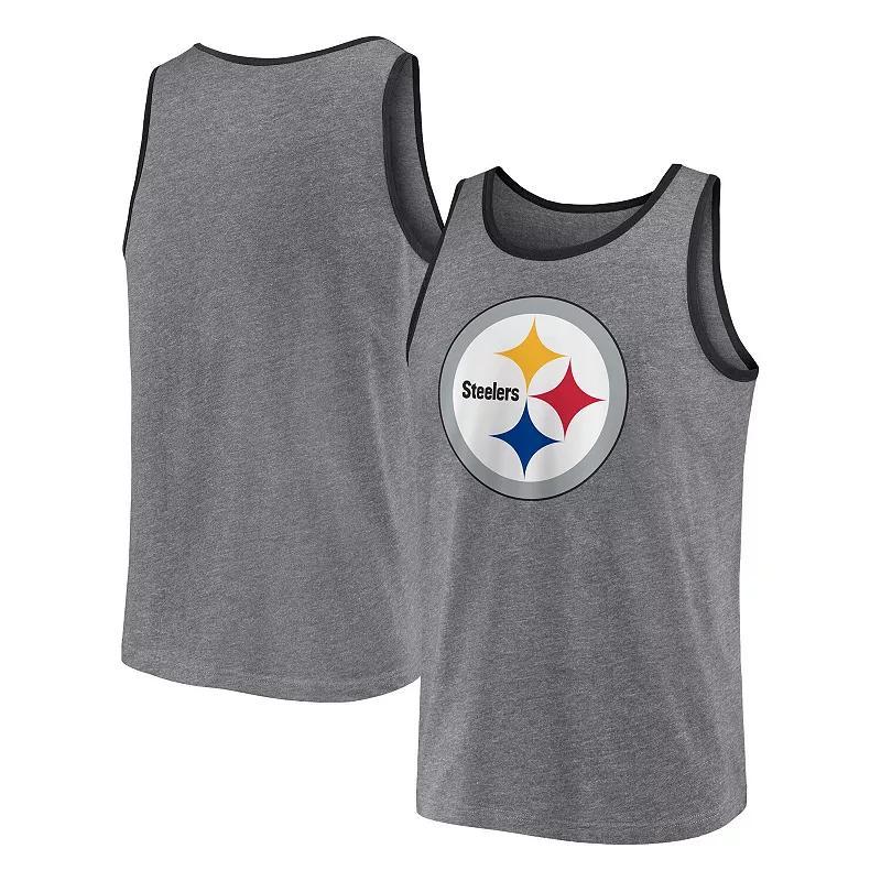 Mens Fanatics Branded  Heather Gray Pittsburgh Steelers Primary Tank Top Product Image