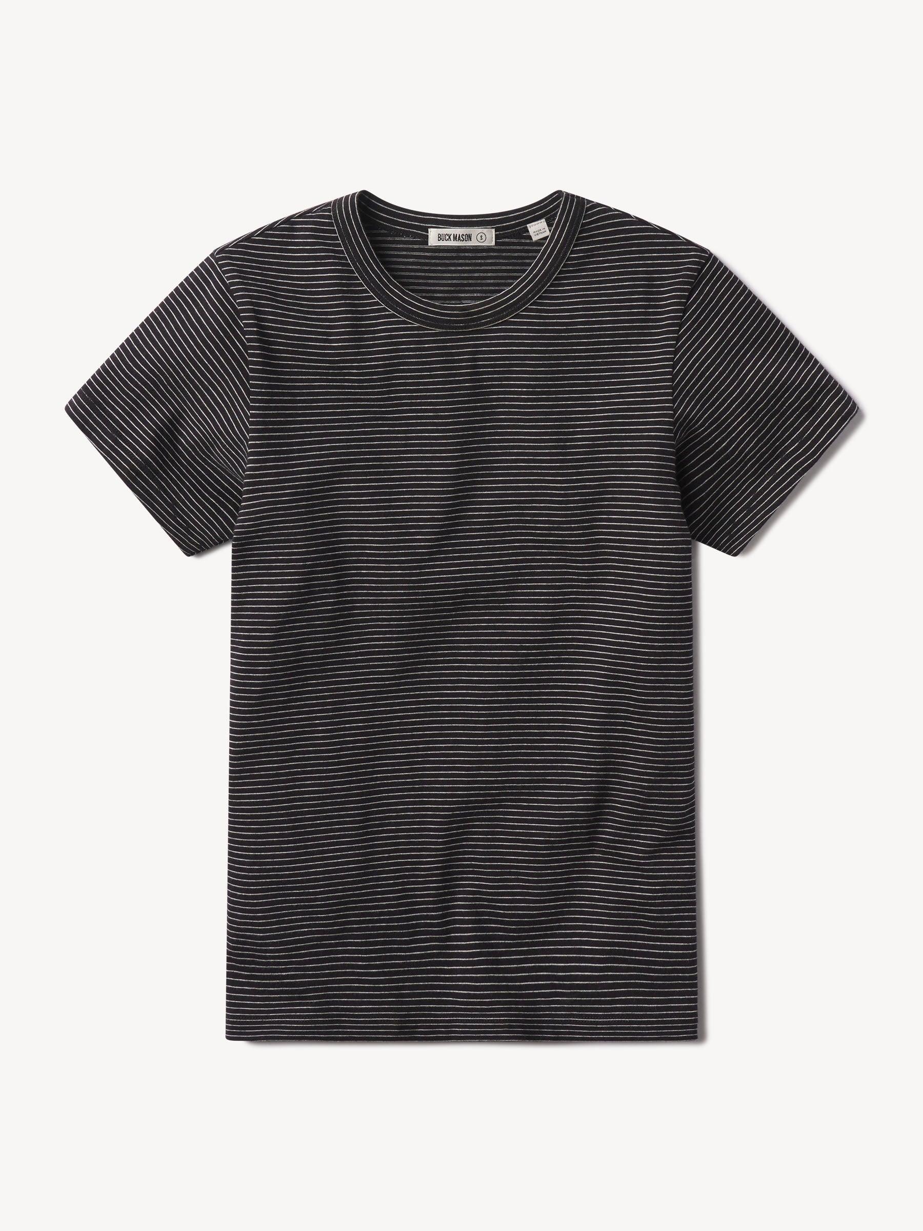 Black/Natural Seaport Stripe Slim Crew Product Image