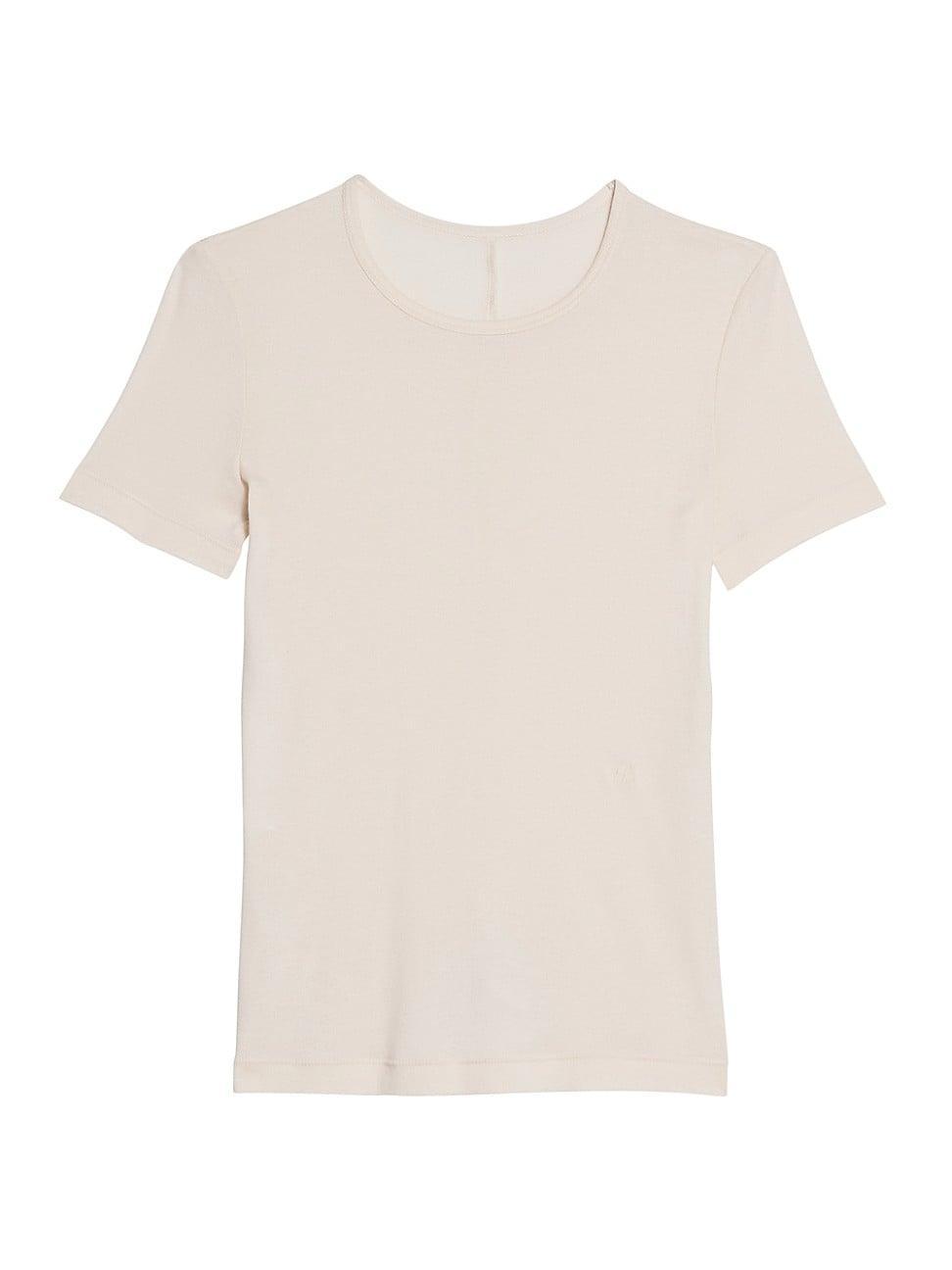 Womens Rib-Knit Pima Cotton-Blend T-Shirt Product Image