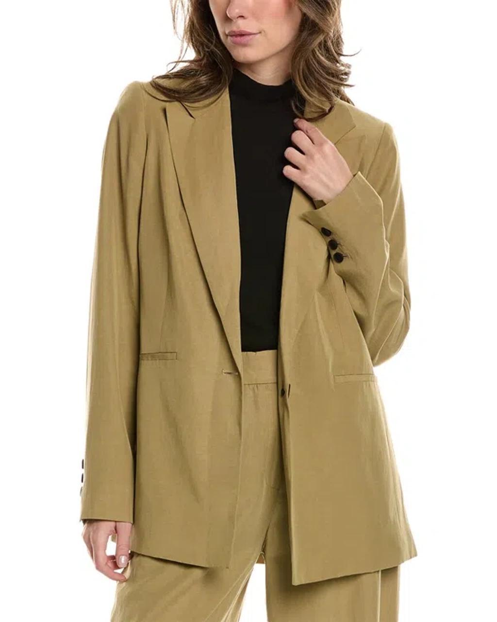 Yolanda Lyn Linen-blend Blazer In Brown Product Image