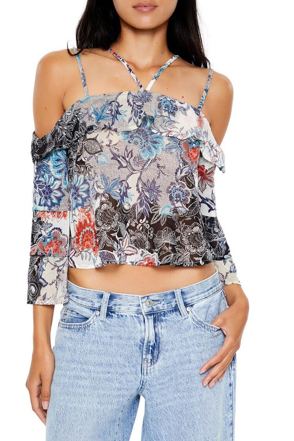 Chiffon Floral Print Crop Top | Forever 21 Product Image