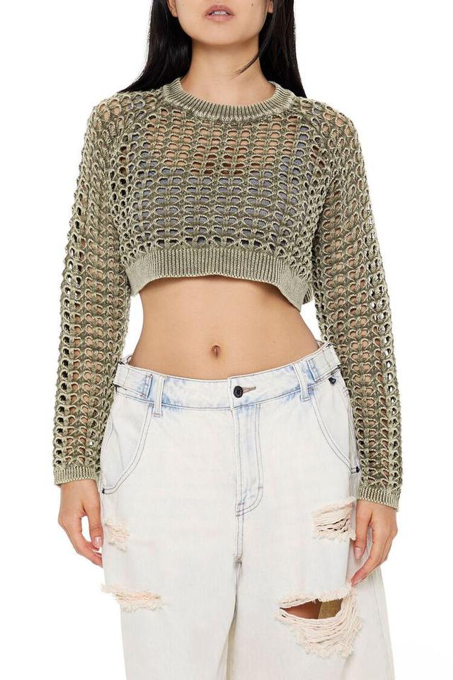 Cropped Netted Sweater | Forever 21 Product Image