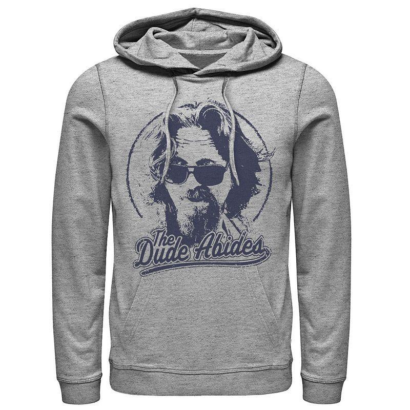 Mens Big Lebowski The Dude Abides Classic Circle Logo Hoodie Athletic Grey Product Image