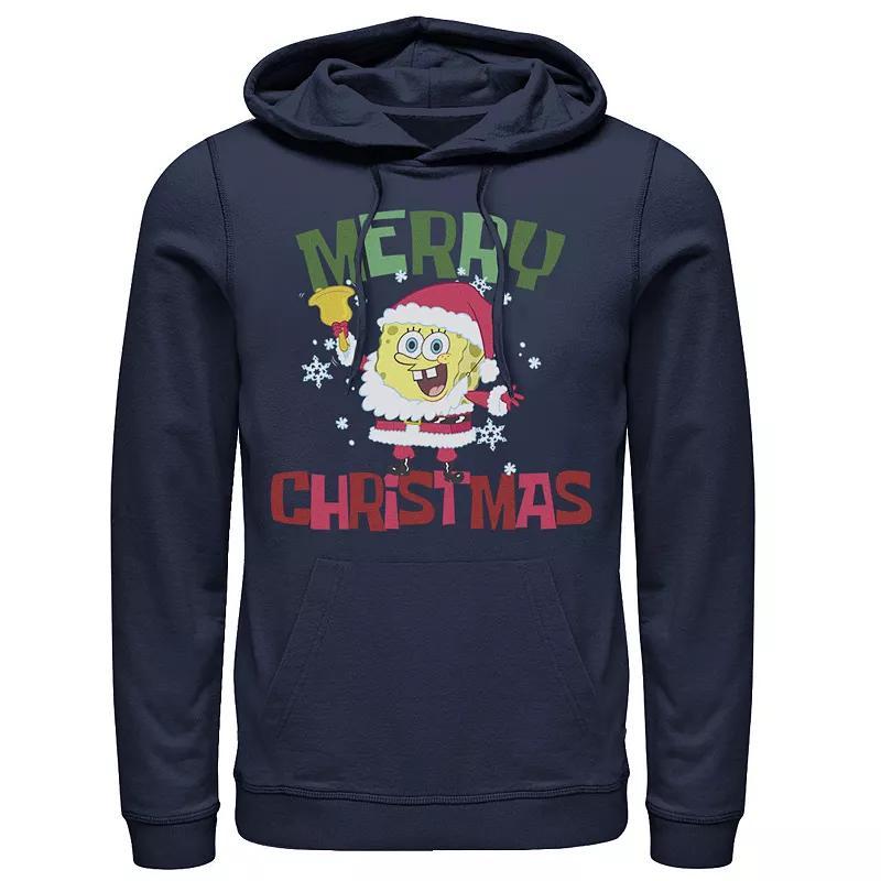 Mens Nickelodeon SpongeBob Santa Outfit Merry Christmas Hoodie Grey Heather Product Image