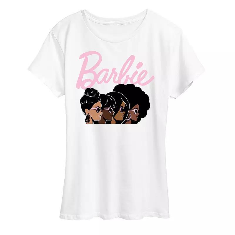 Womens Barbie Black History Month Logo Profiles Graphic Tee Grey Gray Product Image