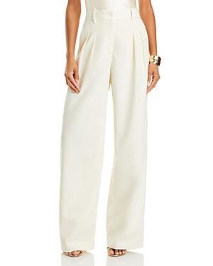 Womens Adams Wool-Blend Pleated Wide-Leg Pants Product Image