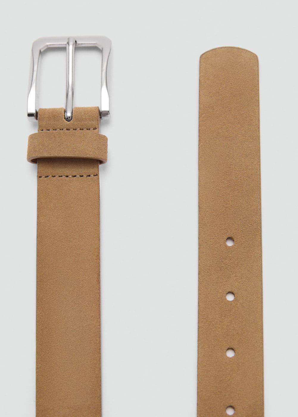 Suede leather belt - Men | MANGO USA Product Image