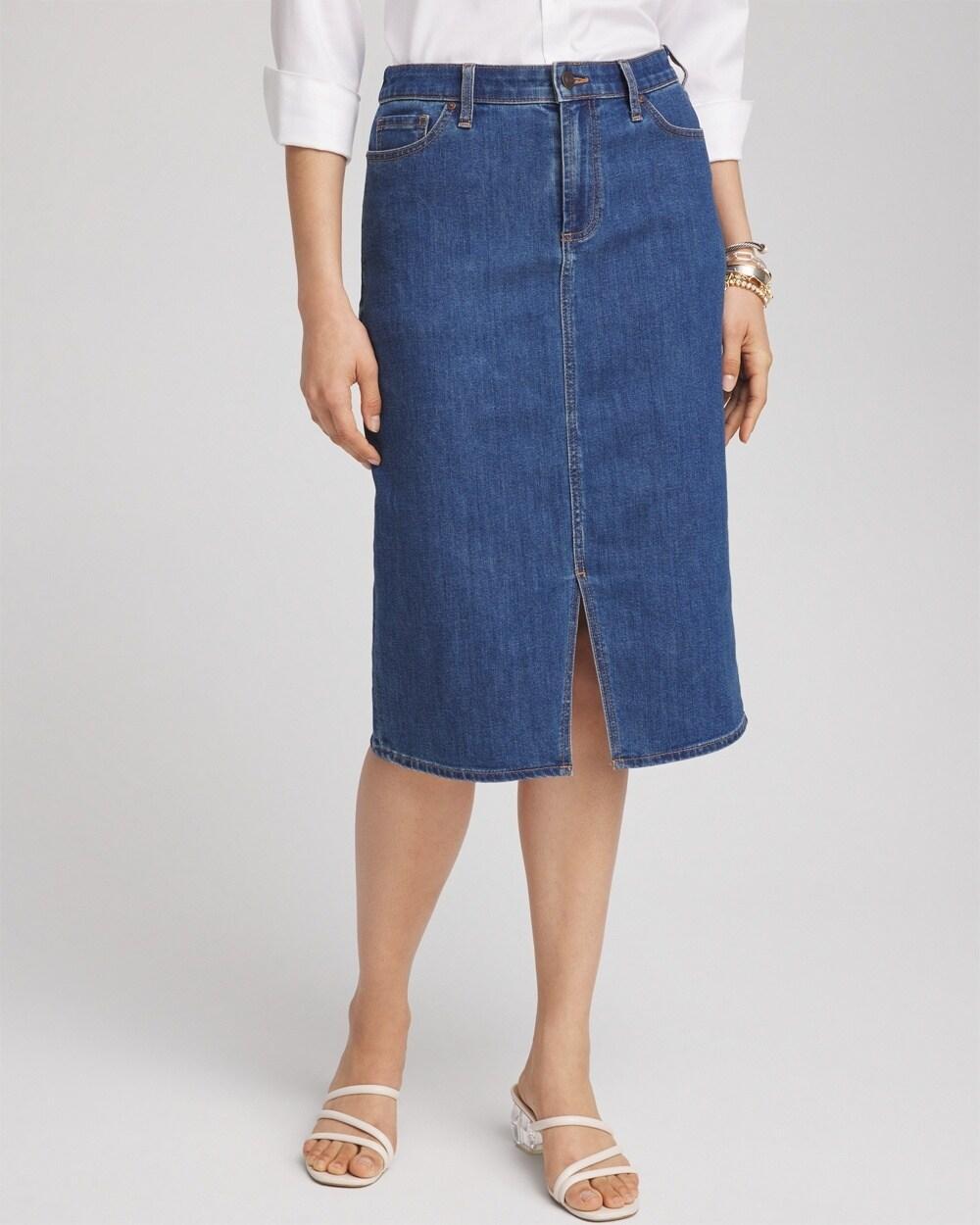 Denim Midi Skirt Product Image