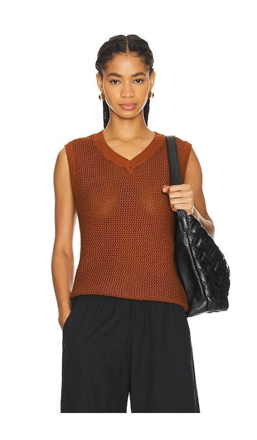 Open Knit V Neck Vest Product Image