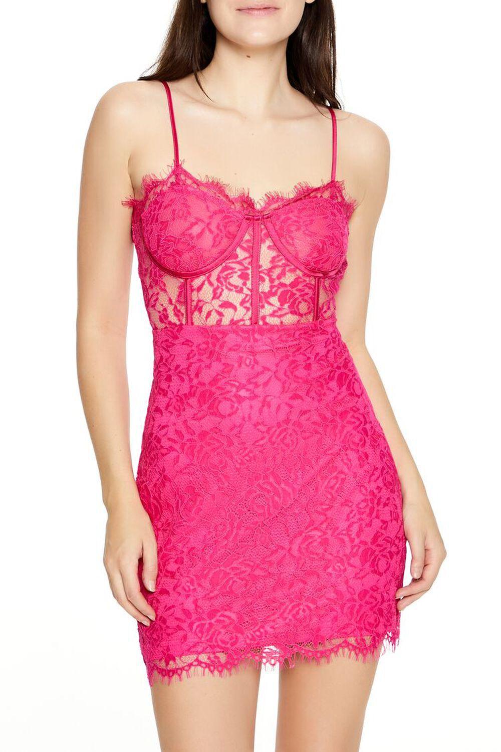 Eyelash Lace Bustier Mini Dress | Forever 21 Product Image