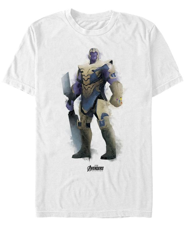 Marvel Mens Avengers Endgame Watercolor Thanos Strong Pose Short Sleeve T-Shirt Product Image