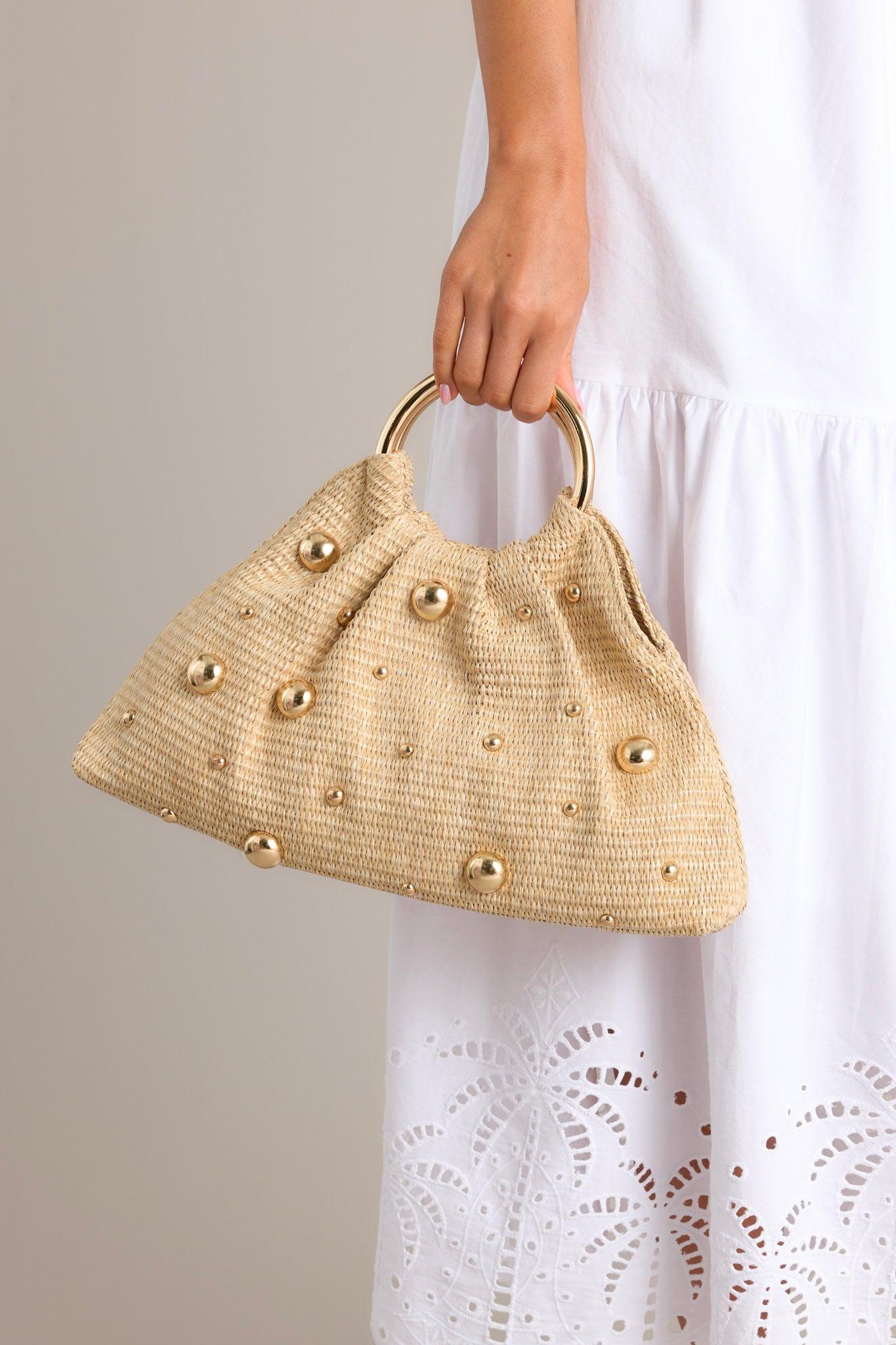 Seaside Sway Natural Rattan Clutch Product Image