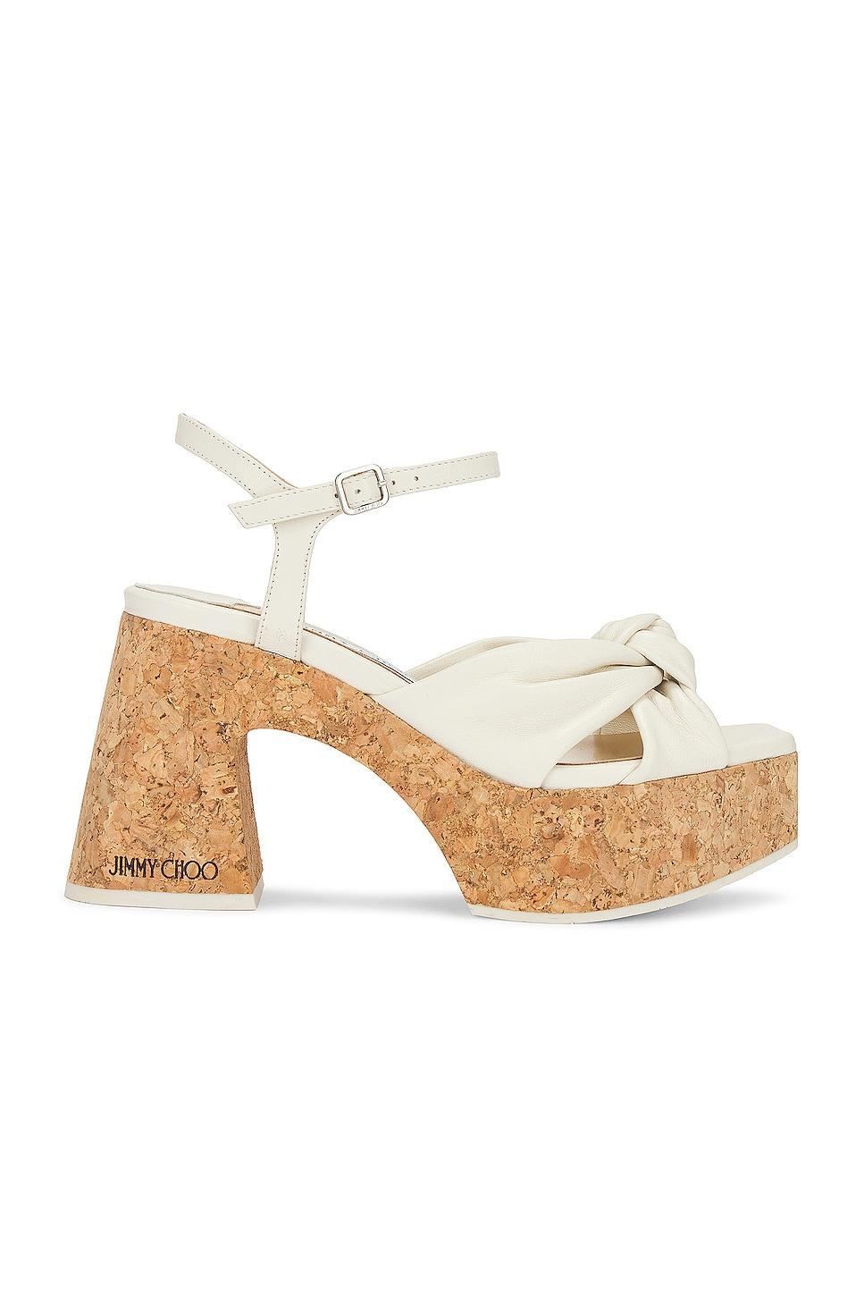 Jimmy Choo Heloise 95 Wedge in Cream Product Image