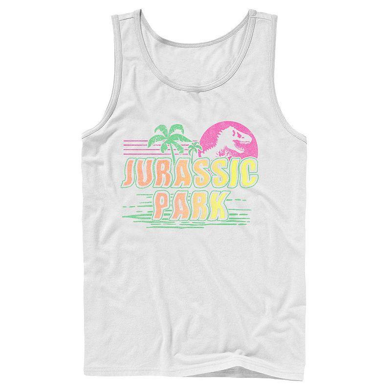 Mens Jurassic Park Neon Gradient Scene Tank Top Product Image