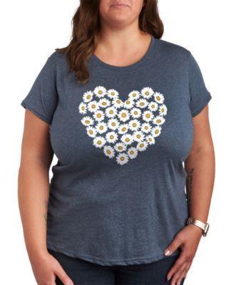 Daisy Heart Plus Size Graphic T-Shirt Product Image