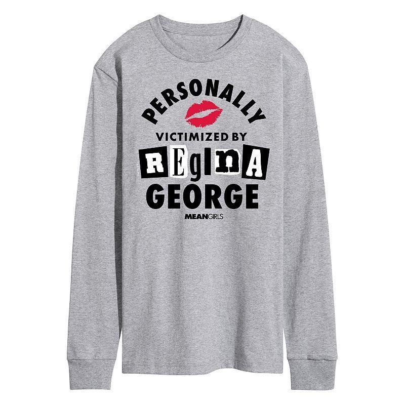 Mens Mean Girls Personally Victimized Regina Long Sleeve Graphic Tee Grey Gray Product Image