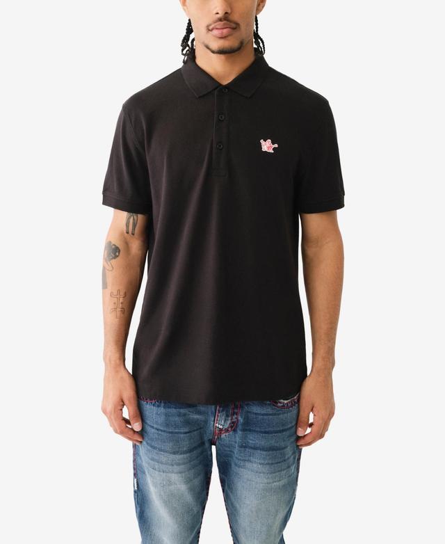 True Religion Mens Short Sleeve Relaxed Buddha Patch Polo Shirts Product Image