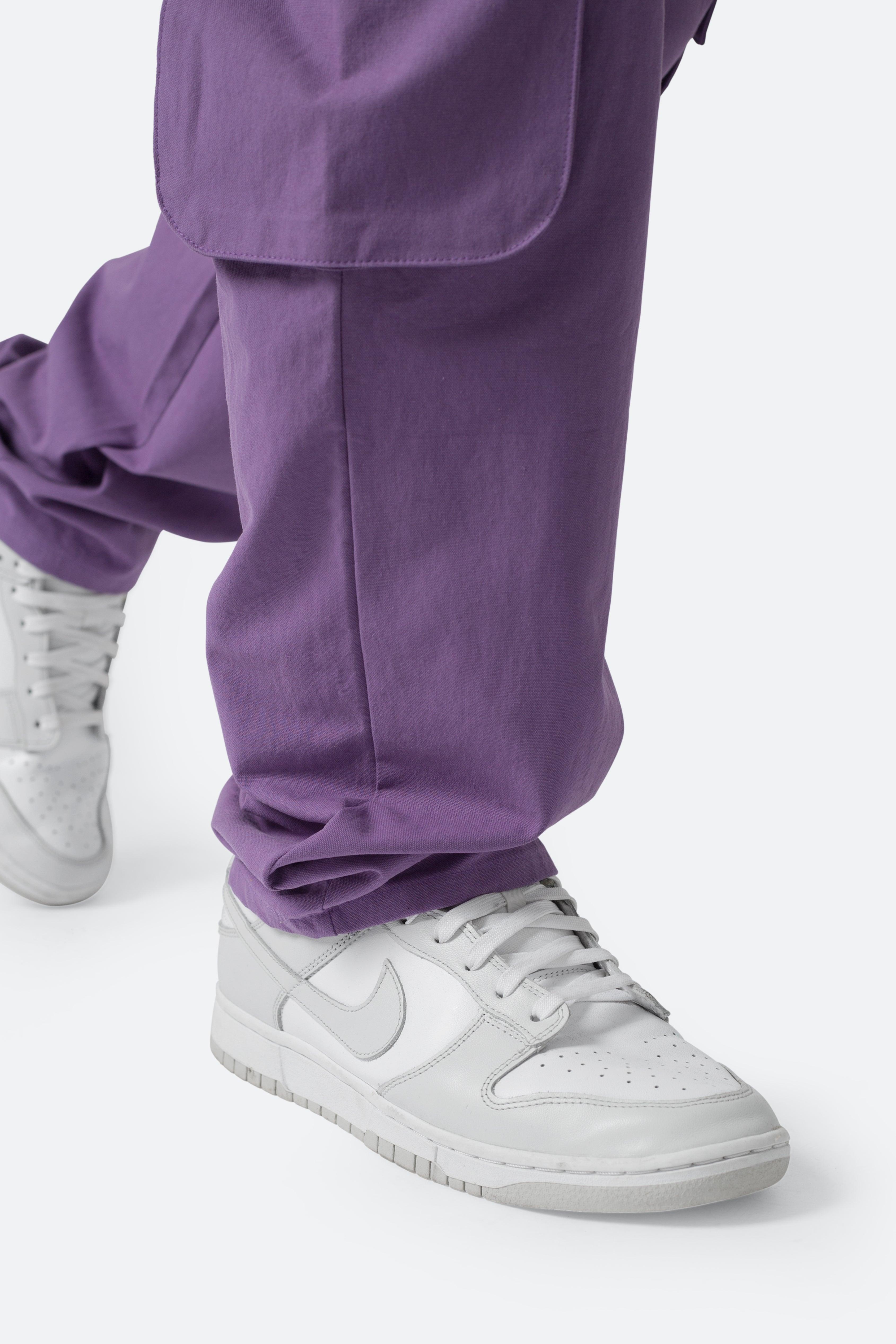 Cotton Cargo Pants - Purple Product Image