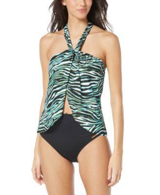 Vince Camuto Womens Printed Halter Tankini Top Matching Bottoms Product Image