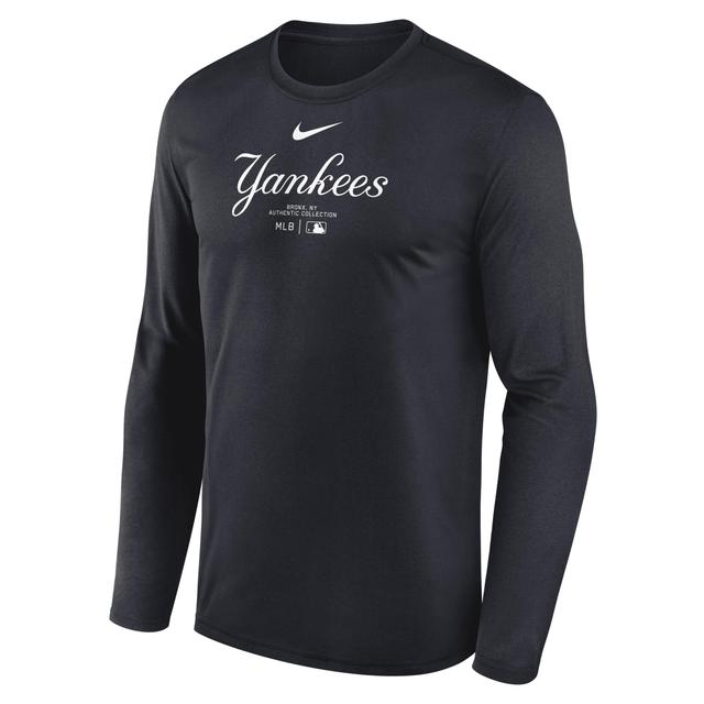 New York Yankees Authentic Collection Practice Nike Men's Dri-FIT MLB Long-Sleeve T-Shirt Product Image