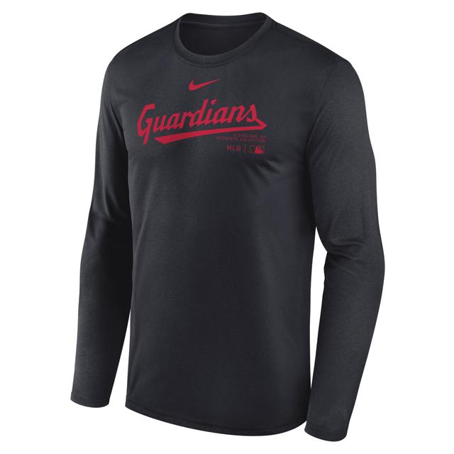 Cleveland Guardians Authentic Collection Practice Nike Men's Dri-FIT MLB Long-Sleeve T-Shirt Product Image