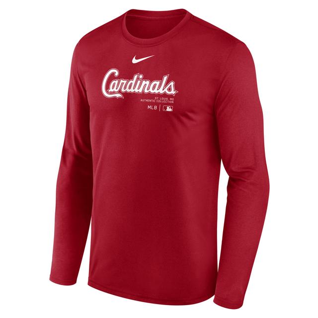 St. Louis Cardinals Authentic Collection Practice Nike Men's Dri-FIT MLB Long-Sleeve T-Shirt Product Image