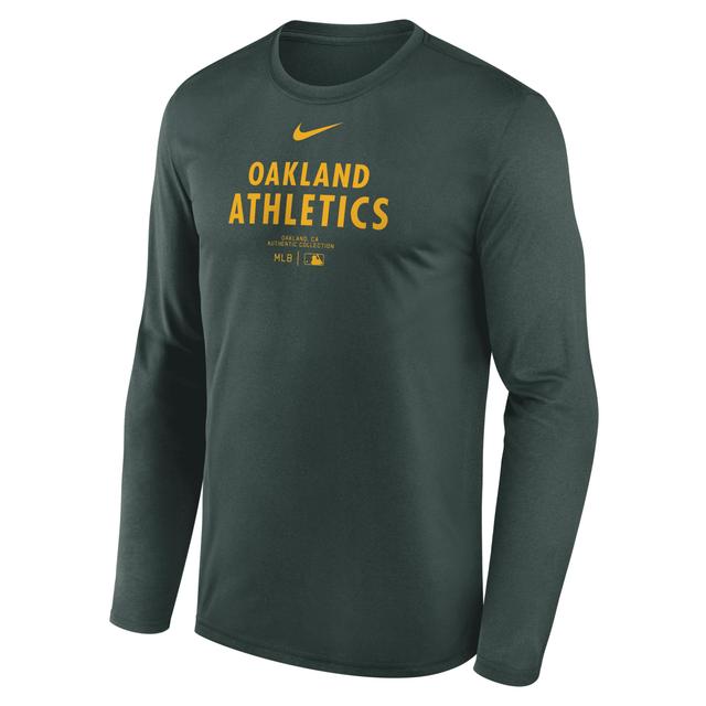 Oakland Athletics Authentic Collection Practice Nike Mens Dri-FIT MLB Long-Sleeve T-Shirt Product Image