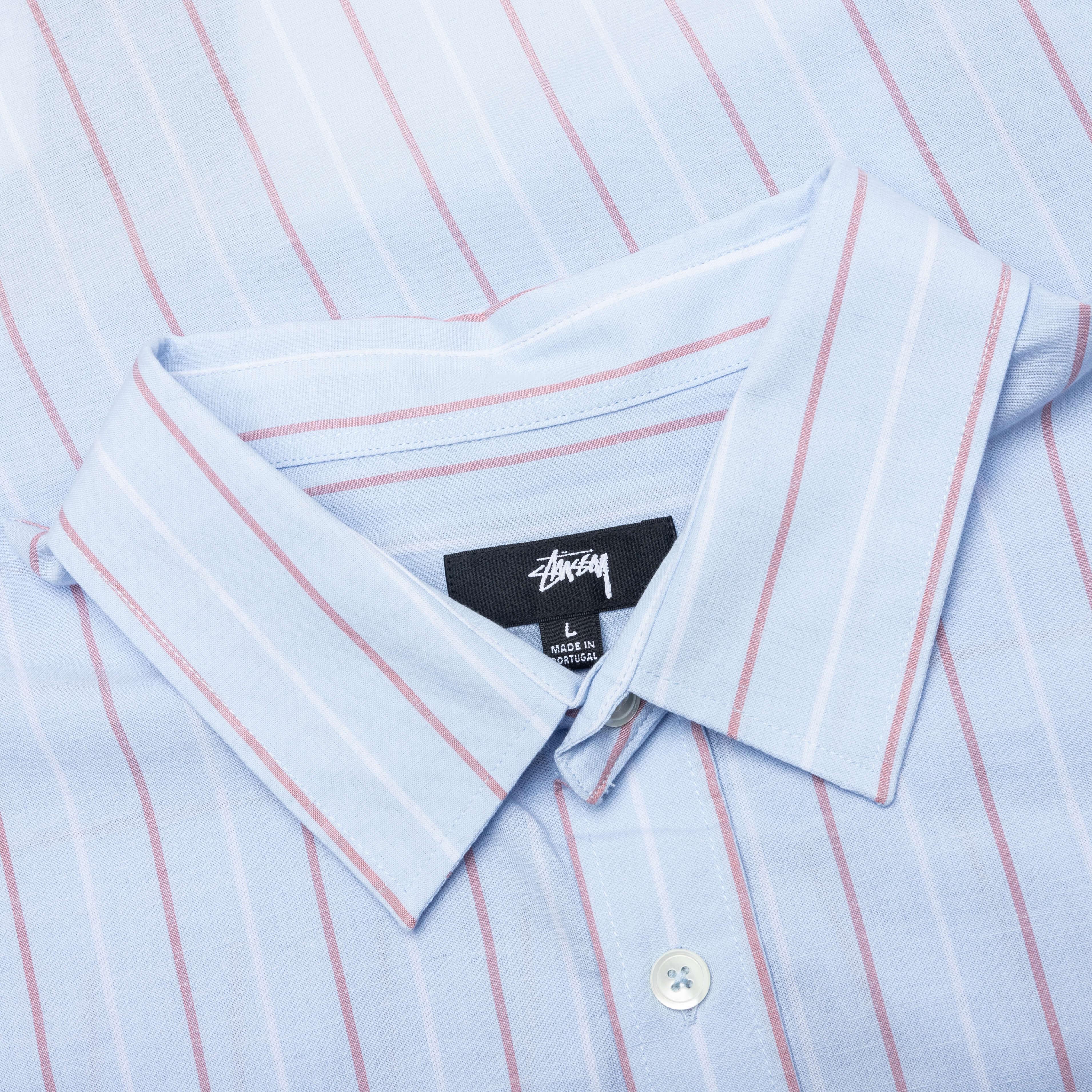 Classic L/S Shirt Stripe - Light Blue Male Product Image