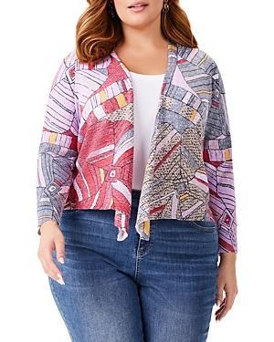 Womens Mosaic Floral Cotton-Blend 4-Way Cardigan Product Image