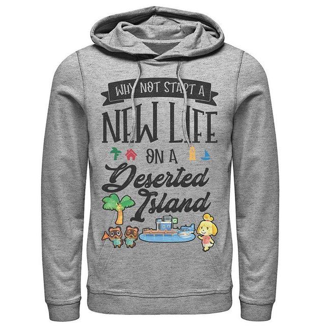 Mens Animal Crossing New Horizons Why Not Start A New Life Hoodie Athletic Grey Product Image