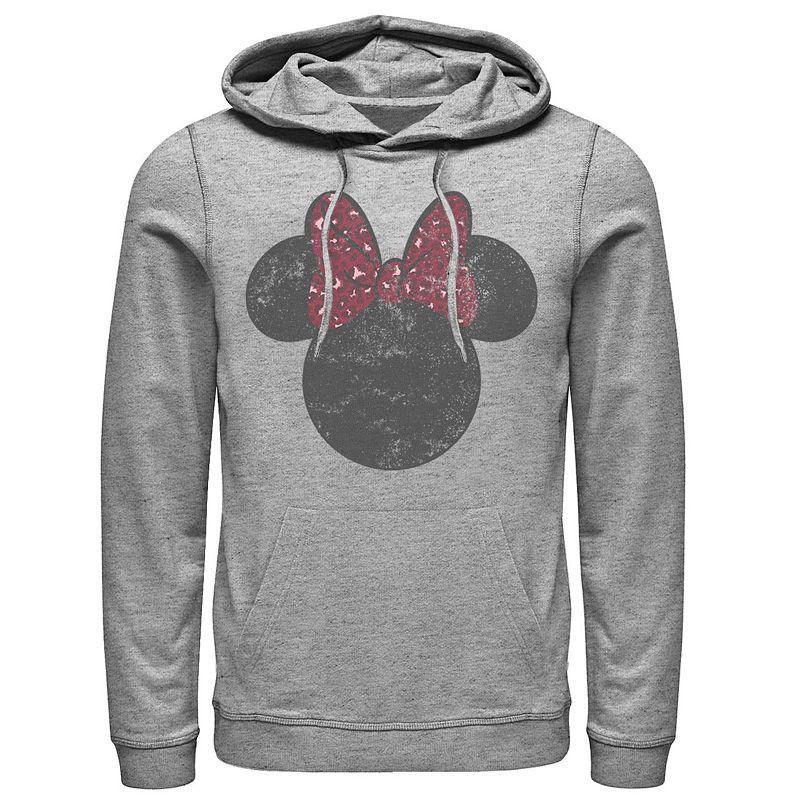 Disneys Mickey And Friends Minnie Mouse Silhouette Mens Hoodie Athletic Grey Product Image