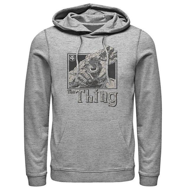 Mens Marvel Fantastic Four The Thing Simple Portrait Hoodie Athletic Grey Product Image