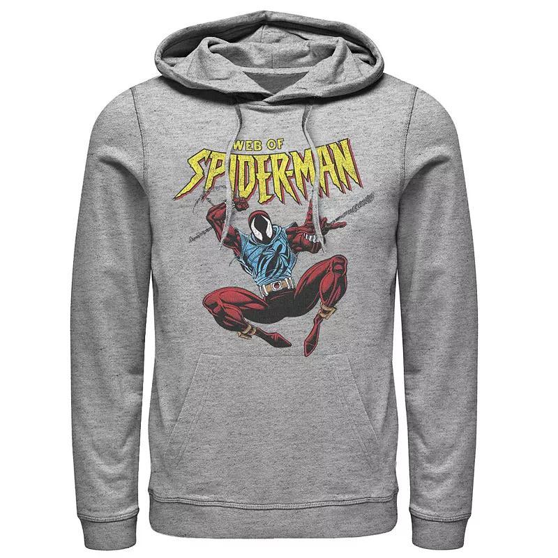 Mens Marvel Spider-Man Web Of Spider-Man Portrait Hoodie Athletic Grey Product Image