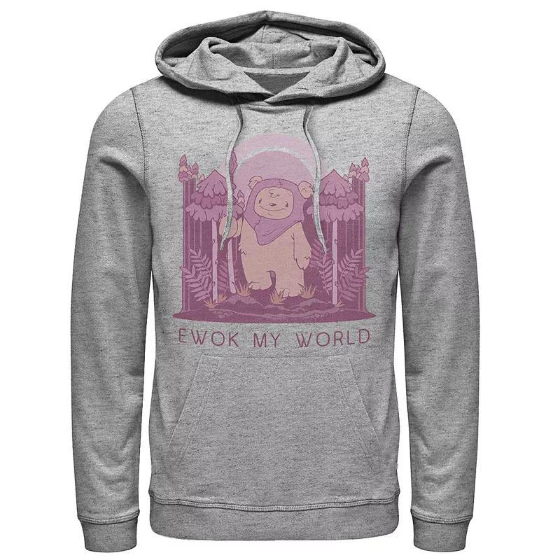 Mens Star Wars Ewok My World Hoodie Athletic Grey Product Image