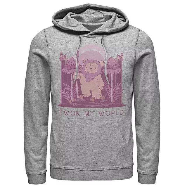 Mens Star Wars Ewok My World Hoodie Athletic Grey Product Image