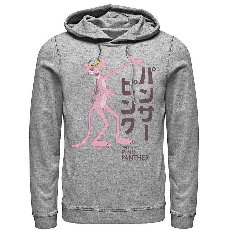 Mens Pink Panther Kanji Portrait Logo Graphic Hoodie Grey Product Image