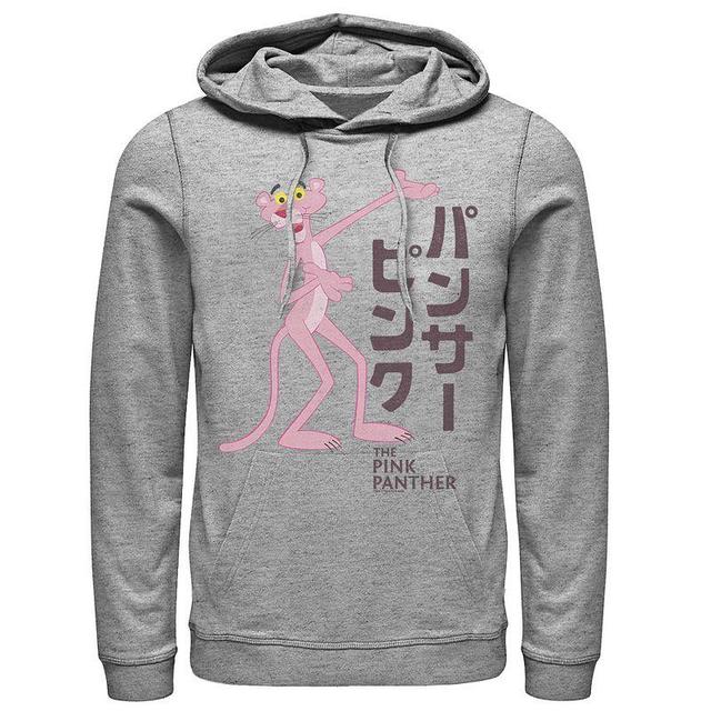 Mens Pink Panther Kanji Portrait Logo Graphic Hoodie Grey Product Image