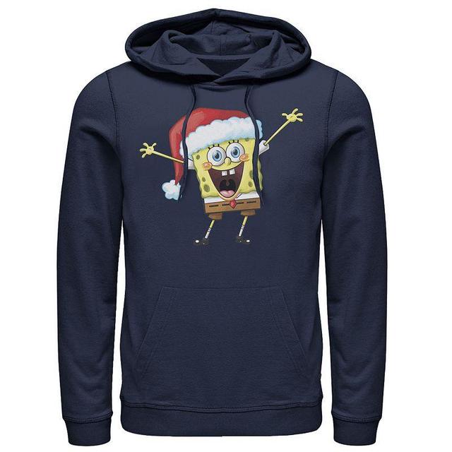 Mens Nickelodeon SpongeBob SquarePants One Happy Sponge Holiday Hoodie Blue Product Image