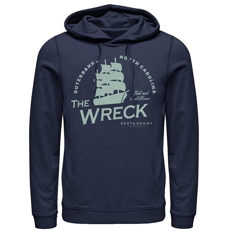 Mens Outer Banks The Wreck Restaurant Ship Logo Hoodie Blue Product Image