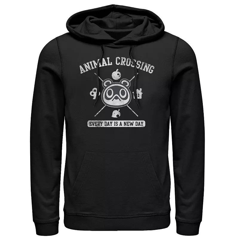 Mens Nintendo Animal Cross Pullover Hoodie Black Product Image