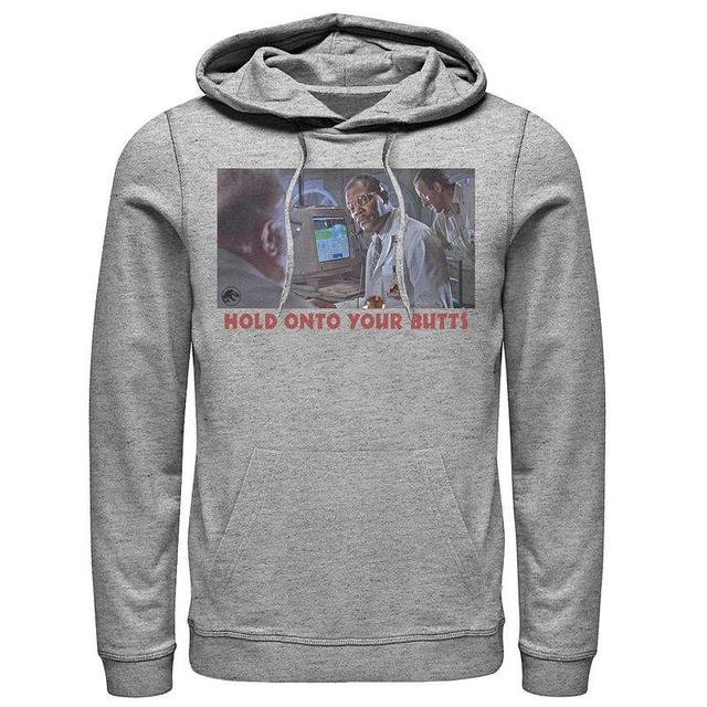 Mens Jurassic Park Doctor Ray Arnold Hold Onto Your Butts Photo Hoodie Athletic Grey Product Image