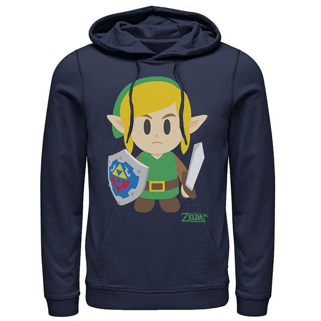 Mens Nintendo Legend of Zelda Links Awakening Link Cartoon Portrait Hoodie Blue Product Image