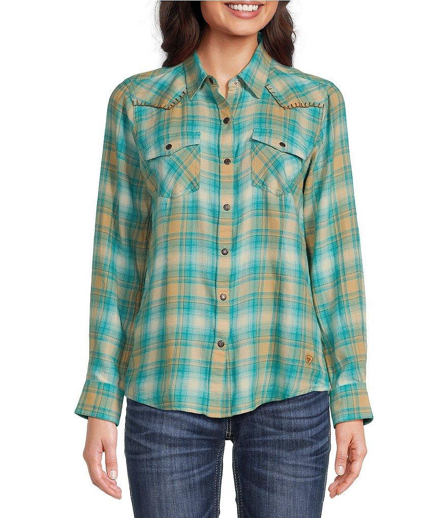 Ariat Roping Plaid Long Sleeve Snap Front Shirt Product Image