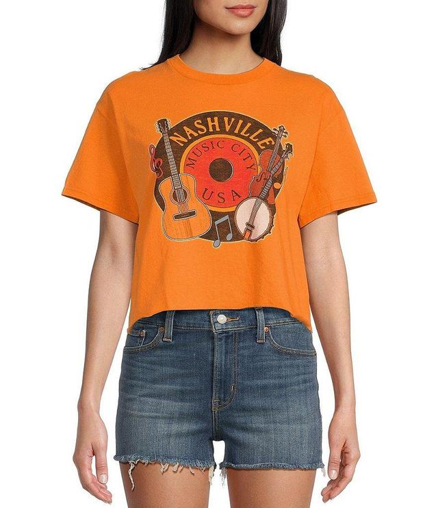 Junk Food Oversized Nashville Cropped Raw Edge T-Shirt Product Image