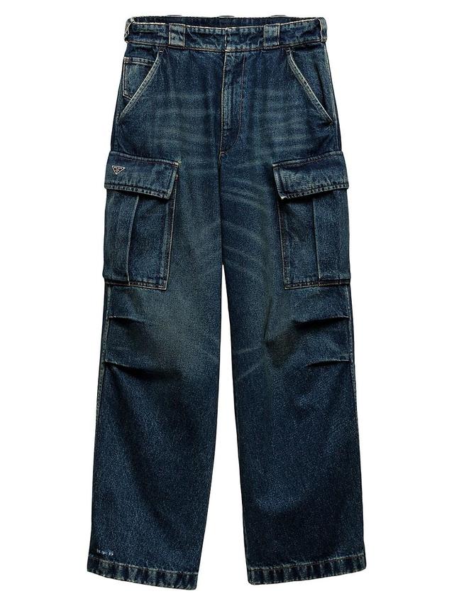 Mens Denim Cargo Jeans Product Image