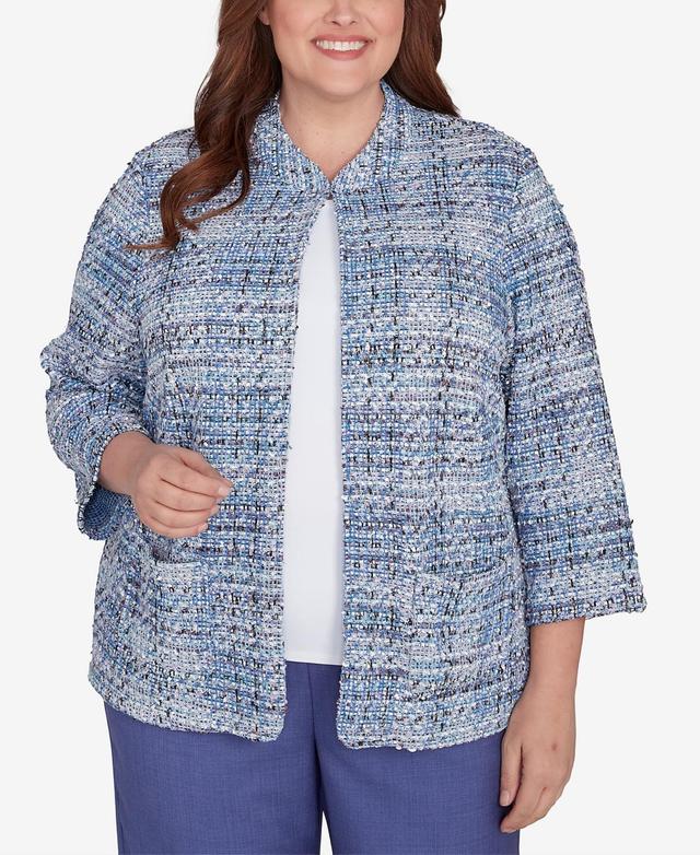 Plus Size Alfred Dunner Eyelash Two-Pocket Jacket, Womens Product Image