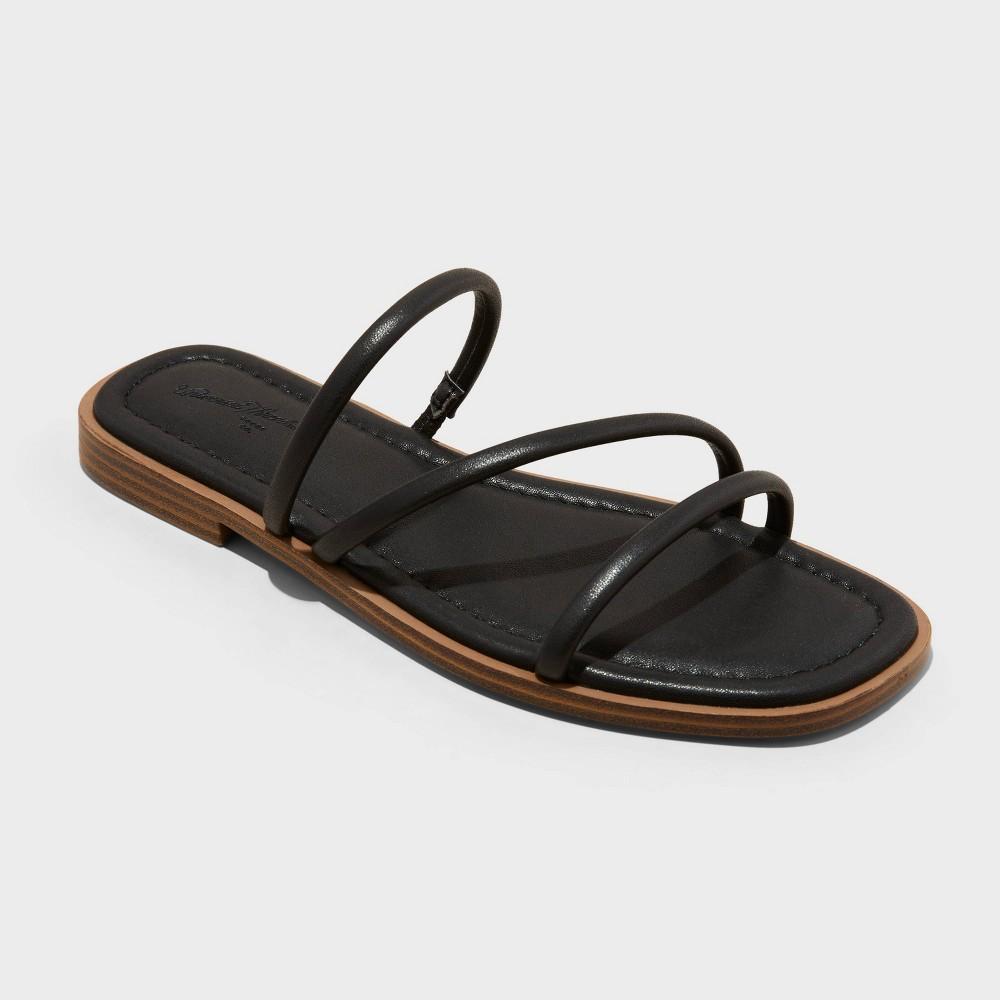 Womens Louie Strappy Slide Sandals - Universal Thread Black 10 Product Image