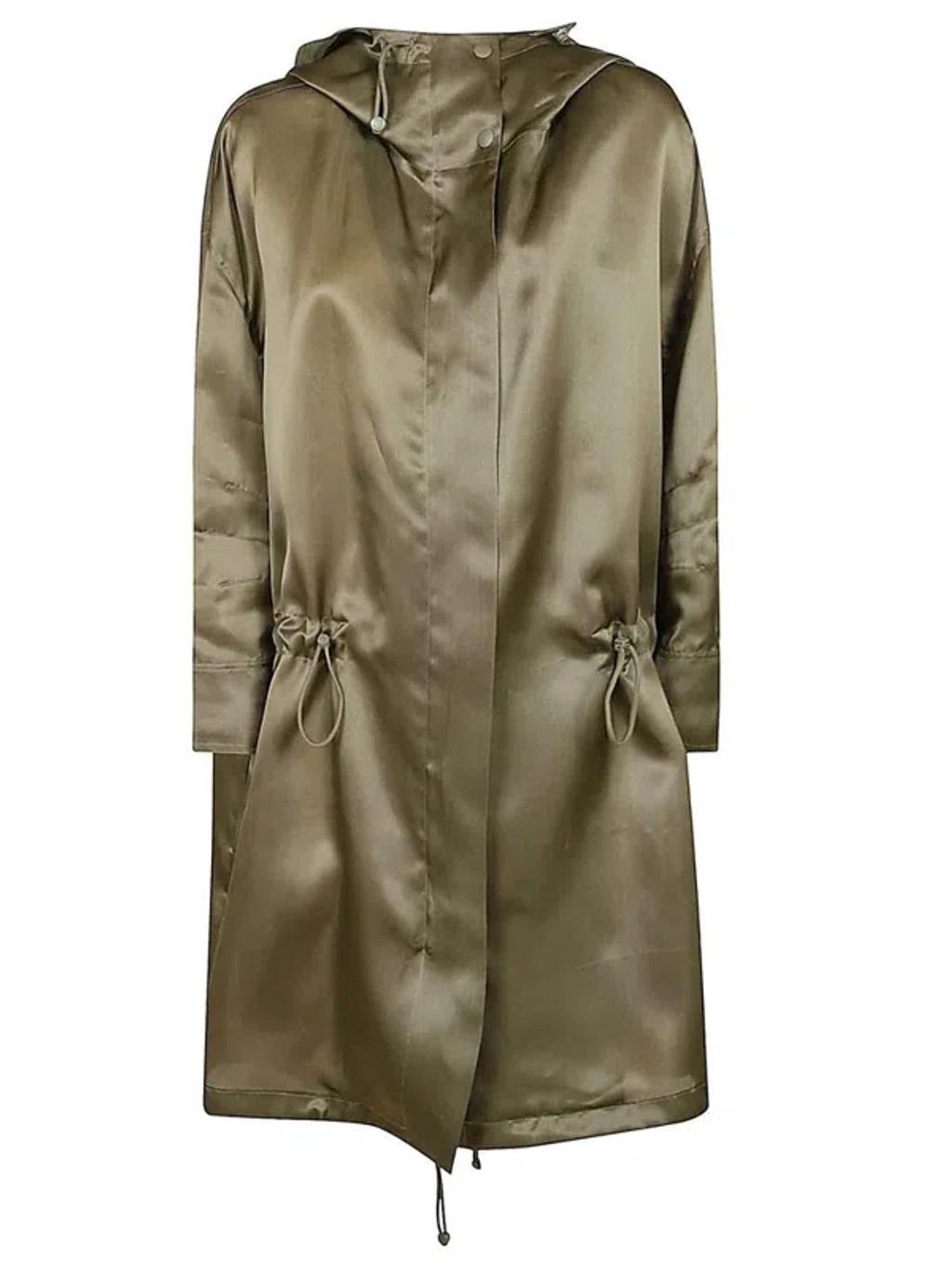 MAX MARA Tambuto Midi Overcoat In Green Product Image