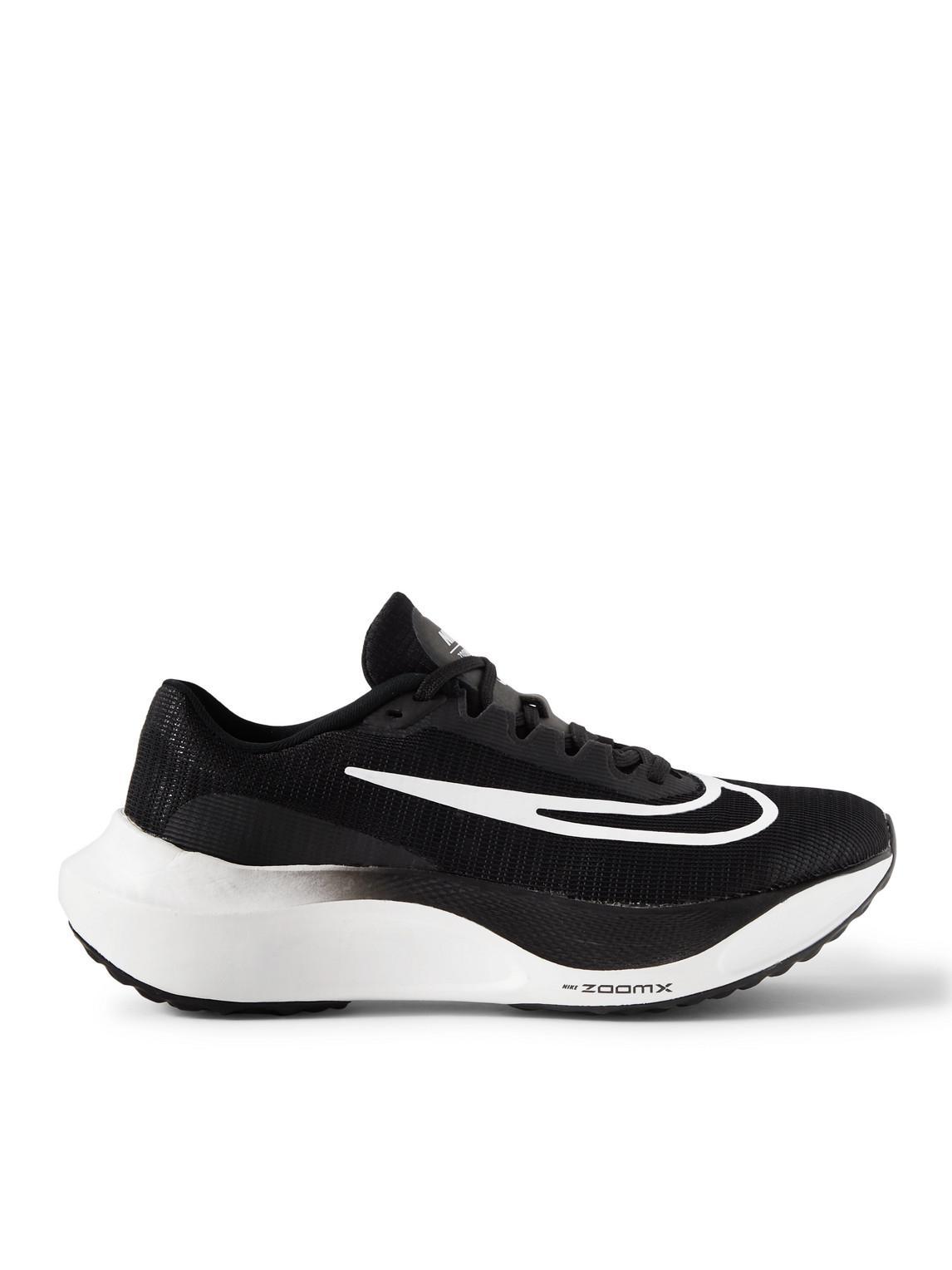 Zoom Fly 5 Rubber-trimmed Mesh Sneakers In Black Product Image