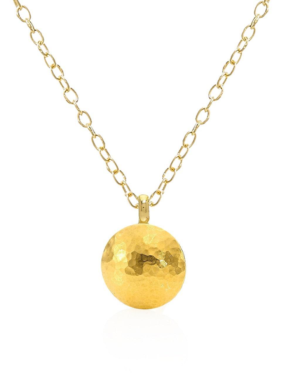 Womens Spell Large 24K Yellow Gold, 22K Yellow Gold & 18K Yellow Gold Lentil Pendant Necklace Product Image